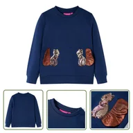 Bluzy dla dziewczynek - Bluza dziecięca - granatowa - 140 - Bluza Dla Dziecka - miniaturka - grafika 1