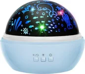 Projektory dla dzieci - Malatec Lampka nocna z projektorem- niebieska LP16858 - miniaturka - grafika 1