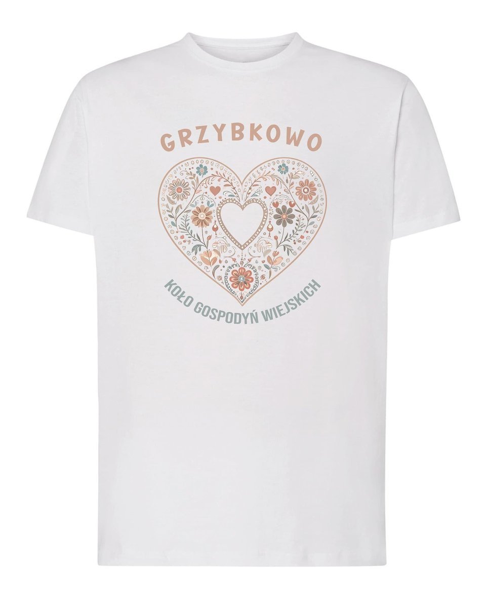 Koszulka Koło Gospodyń Wiejskich Personalizowana Kwiaty Biały L