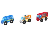 Zabawki kreatywne - Playtive Zestaw 3 pojazdów z drewna ze sprzęgłami magnetycznymi (Pojazdy ratunkowe) - miniaturka - grafika 1