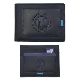 Enzo Castellano SSC NAPOLI Zestaw 100% skórzany portfel i etui na karty kredytowe 123441, Niebieska, Standard, Współczesny - Portfele - miniaturka - grafika 1