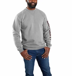 Bluza Carhartt Midweight Crewneck Logo Sleeve GREY - Bluzy męskie - miniaturka - grafika 1