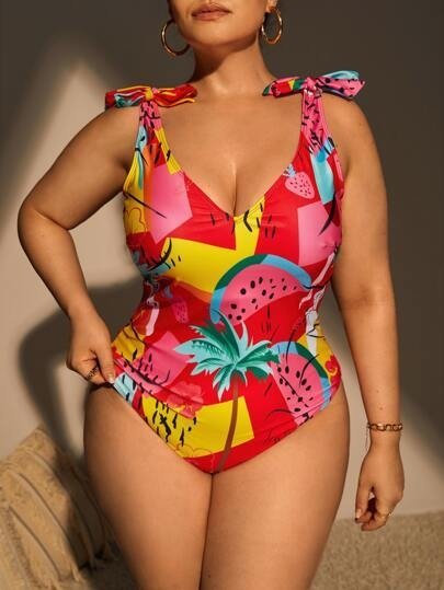 SHEIN DAMSKI STRÓJ KĄPIELOWY JEDNOCZĘŚCIOWY KOLOROWY XL ŁIE