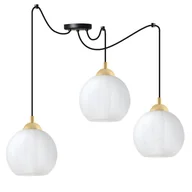 Lampy sufitowe - Lampa sufitowa wisząca Costa Pająk loft 3xE27 klosz kula biała/złota Light Home LH - miniaturka - grafika 1