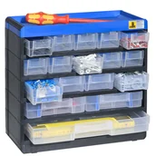 Skrzynki i torby narzędziowe - B2B Partner Plastikowa walizka na drobne elementy VarioPlus Pro 29/35, 17 szufladek 464610 - miniaturka - grafika 1