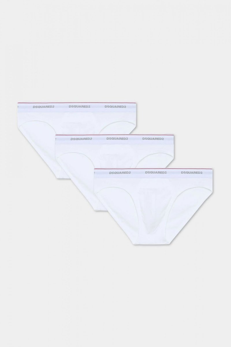 intimo parigamba uomo dsquared2 dcx300060 - 3-pack brief 100 white