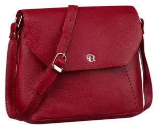 Skórzana torebka damska Rovicky miejska listonoszka crossbody z kieszeniami, bordowy - Torebki damskie - miniaturka - grafika 1