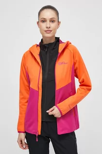 Kurtki damskie - Jack Wolfskin kurtka outdoorowa Go Hike Softshell kolor pomarańczowy - grafika 1