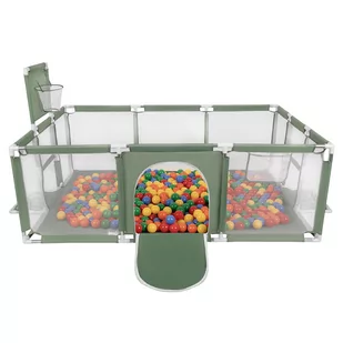 Selonis Boisko BO-100X z piłeczkami 6cm zielony: żółty-zielony-niebieski-czerwony-pomarańcz 180x122x62/900piłek Zabawka kojec - Łóżeczka i kojce - miniaturka - grafika 1