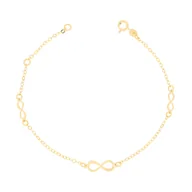 Bransoletki - Złota bransoletka celebrytka znak nieskończoności 16+3 cm pr. 585 - miniaturka - grafika 1