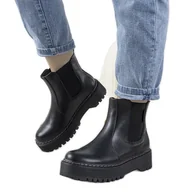 Botki damskie - Czarne damskie botki Big Star Letizia - miniaturka - grafika 1