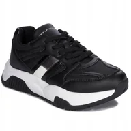 Sneakersy damskie - Tommy Hilfiger Sneakersy damskie na platformie czarne T3A9-33550-X399 r.40 - miniaturka - grafika 1