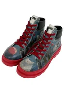 Botki damskie - DOGO Damskie Skórzane wegańskie wielokolorowe botki - niedźwiedź z balonem wzór, Kolor: wielokolorow, 40 EU - miniaturka - grafika 1