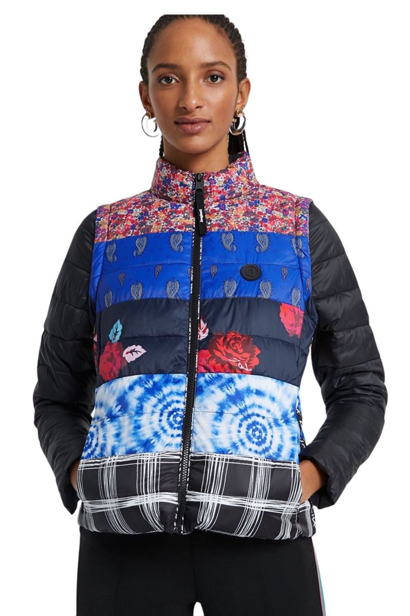 Kurtka damska Desigual Copenhagen przejściowa czarna bezrękawnik-XS