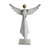 Ozdoby bożonarodzeniowe - ANIOŁ DEKORACJA Z METALU BIAŁY ANIOŁ DEKORACJA ŚWIĄTECZNA - miniaturka - grafika 1