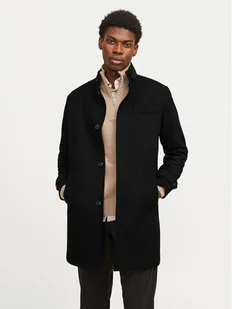 Jack & Jones Płaszcz wełniany Melton 12258672 Czarny Regular Fit - Płaszcze męskie - miniaturka - grafika 1