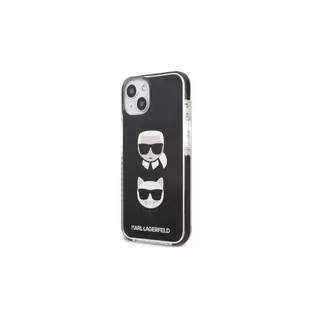 Karl Lagerfeld Nakładka do iPhone 13 Mini KLHCP13STPE2TK czarna hard case Iconic Karl & Choupette - Etui i futerały do telefonów - miniaturka - grafika 1