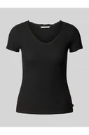 Koszulki i topy damskie - T-shirt o kroju regular fit z fakturą wafla - Tom Tailor Denim - miniaturka - grafika 1