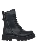 Botki damskie - Patrizia Pepe Skórzane botki w kolorze czarnym - miniaturka - grafika 1