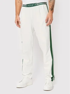 Lacoste Spodnie dresowe 3H1261 Biały Regular Fit - Spodnie sportowe męskie - miniaturka - grafika 1