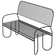 Ławki ogrodowe - Ławka Ogrodowa Parkowa Stalowa Czarna 3-Osobowa - miniaturka - grafika 1
