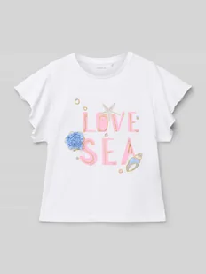 T-shirt z nadrukiem z napisem model ‘SEA’ - Koszulki dla dziewczynek - miniaturka - grafika 1