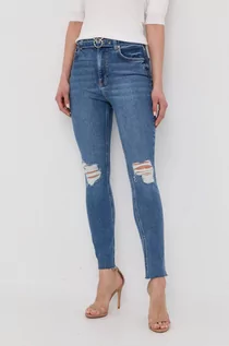 Spodnie damskie - Pinko jeansy damskie high waist - grafika 1