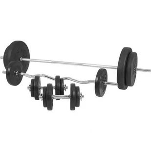 Gorilla Sports Zestaw 4 gryfy i obciążenia winylowe 98 kg gwintowane (100083-00006-0048) - Pozostały sprzęt siłowy - miniaturka - grafika 1