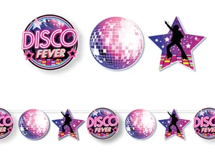 Girlanda papierowa Disco Fever - 300 cm - 1 szt. - Dekoracje sali - miniaturka - grafika 1