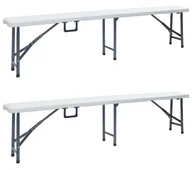 Ławki ogrodowe - Zestaw białych ławek ogrodowych D6-C56 - miniaturka - grafika 1