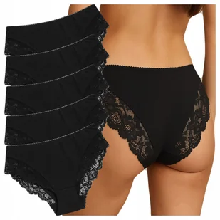 5x Klasyczne Damskie Majtki z miękkiego materiału KORONKA Komfort i styl - Majtki damskie - miniaturka - grafika 1