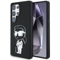 Etui i futerały do telefonów - Etui KARL LAGERFELD Silicone Graffiti Ikonik Printed Logo MagSafe do Samsung Galaxy S25 Ultra Czarny - miniaturka - grafika 1