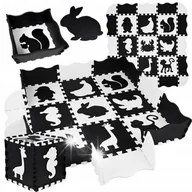 Maty edukacyjne - Puzzle piankowe kontrastowa mata zwierzątka 120x120cm ZA4783 - miniaturka - grafika 1