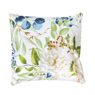 Poszewki na poduszki - poszewka 40x40 liście i niebieskie kwiaty - miniaturka - grafika 1