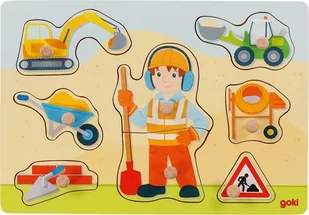 Drewniana układanka Plac budowy Goki - Sortery dla dzieci - miniaturka - grafika 1