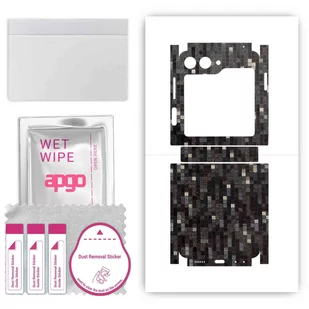 Folia naklejka skórka strukturalna na TYŁ+BOKI do Samsung Galaxy Z Flip5 -  Carbon Pixel Czarny - apgo SKINS - Szkła hartowane na telefon - miniaturka - grafika 1