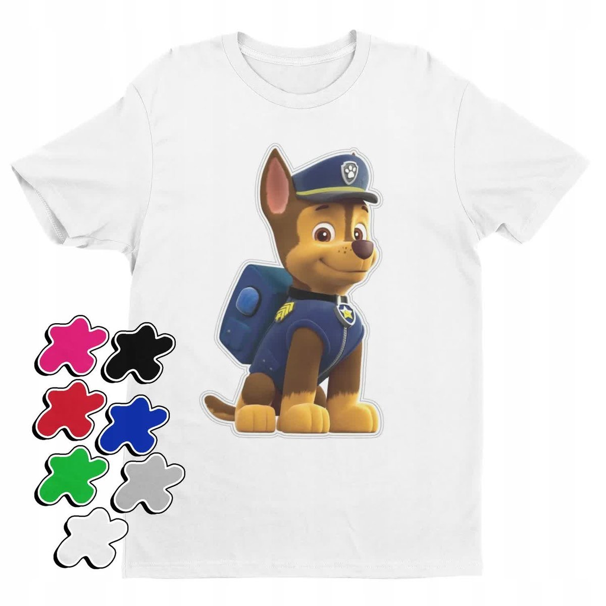 Koszulka T-Shirt Dziecięca Z Nadrukiem Psi Patrol Chase Dzieci -L 146-152