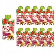 Koncentraty warzywne, przeciery - Kubuś Immuno Odporność Mus jabłko marchew banan truskawka malina dzika róża acerola hibiskus 100 g x 10 sztuk - miniaturka - grafika 1