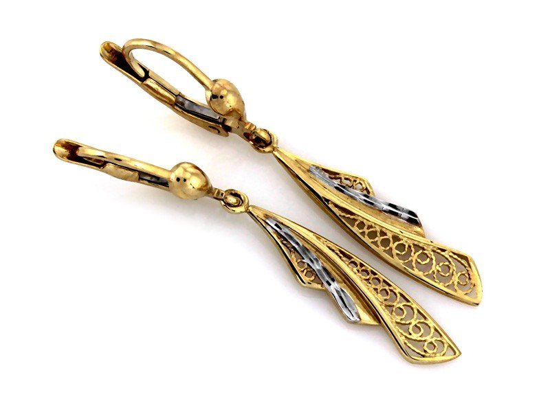 Kolczyki długie 375 eleganckie złote 2.03g