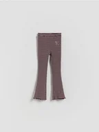 Spodnie i spodenki dla dziewczynek - Reserved - Legginsy flare - brązowy - miniaturka - grafika 1