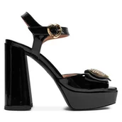 Sandały damskie - Sandały LOVE MOSCHINO JA1608CG0IIH0000 Czarny - miniaturka - grafika 1