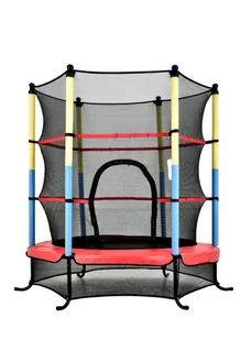 Trampolina domowa z siatką o średnicy 140 cm. - Łóżeczka i kojce - miniaturka - grafika 1