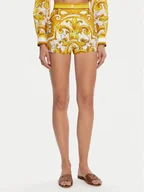 Spodenki damskie - Dolce&Gabbana Szorty materiałowe FTBVIT FI5JV Żółty Regular Fit - miniaturka - grafika 1