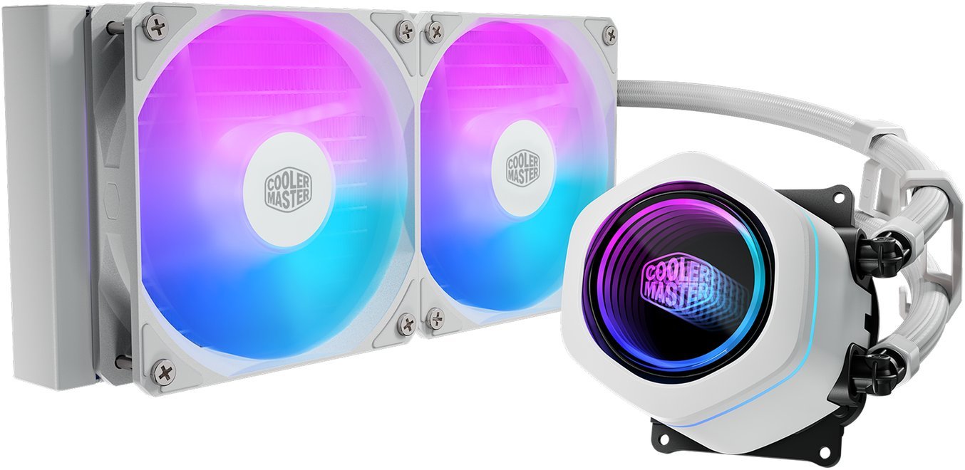Chłodzenie wodne Cooler Master chłodnica wodna MasterLiquid Core Nex 240, 2x120mm, LGA1851, AM5, biała MLX-D24M-A18PA-RW