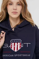 Bluzy damskie - Gant bluza damska kolor granatowy z kapturem z aplikacją - miniaturka - grafika 1