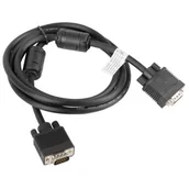 Kable komputerowe i do monitorów - LANBERG LANBERG Kabel VGA Ferryt 1.8M M/M Ekran czarny (CA-VGAC-10CC-0018-B) - miniaturka - grafika 1