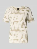 Koszulki i topy damskie - T-shirt z okrągłym dekoltem i detalem z logo - miniaturka - grafika 1