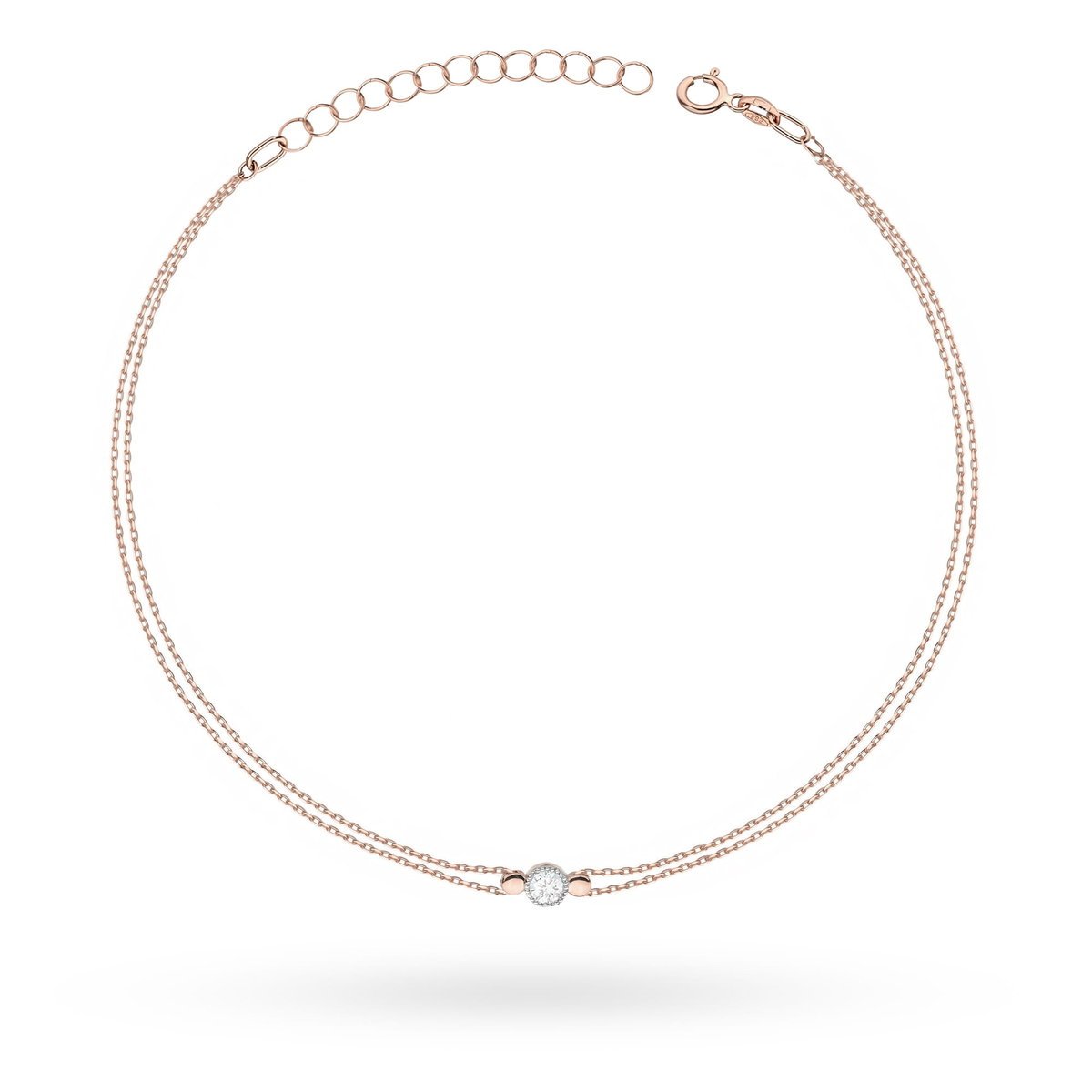 Bransoletka Diament 0,10ct różowe złoto pr. 585