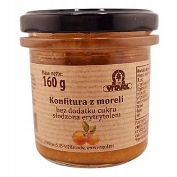 Konfitura z moreli słodzona erytrytolem bez cukru 160g Vitapol
