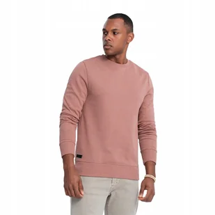 Męska bawełniana dresowa bluza BASIC ciemnoróżowa V4 OM-SSBN-0159 XL - Bluzy męskie - miniaturka - grafika 1